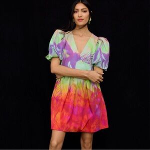 Plenty by Tracy Reese Puff-Sleeve Surplice minidress from Anthropologie.  Sz M